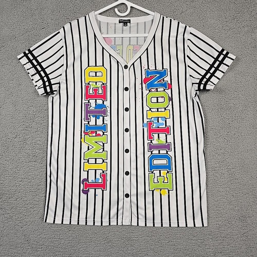 Fashion of New York Women's Baseball Jersey Double Side Print Size 2X